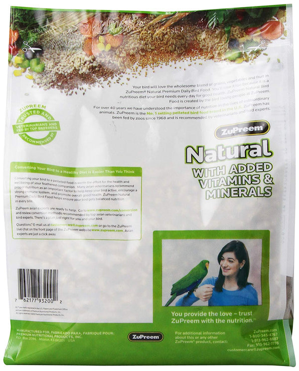 Zupreem Natural for Parrots & Conures, 3 lbs