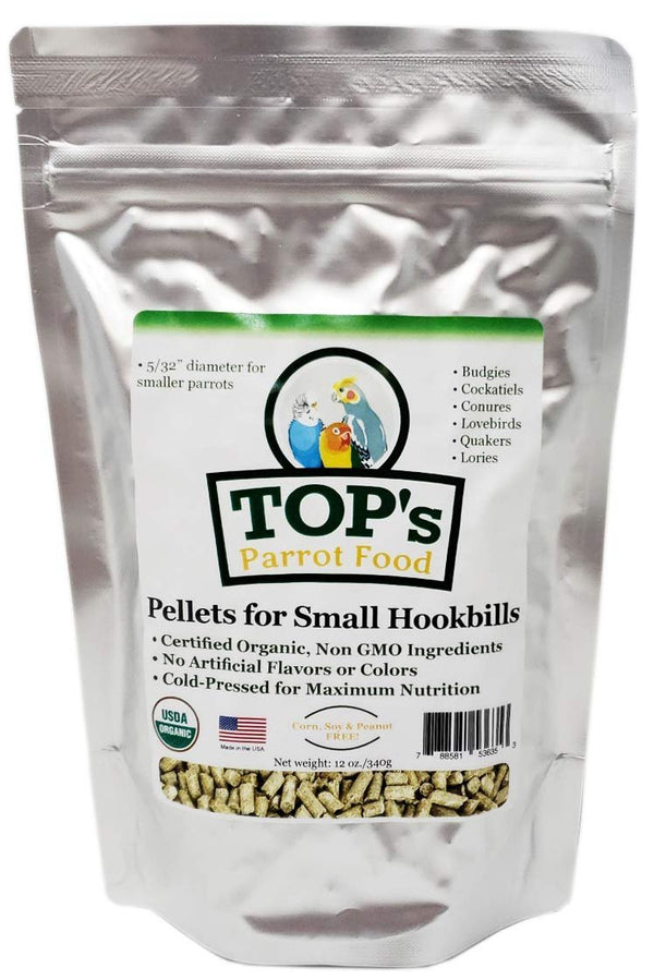 TOP's Organic and GMO-Free on All Tops Listing Titles Parrot Food Small Pellets for Birds - 12oz / 340g