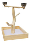 Birds love  Tabletop T-Stand Deluxe Play Gym Bird Stand for Medium Birds - Easy Assembly Easy to Clean this stand - Includes 2 top perches