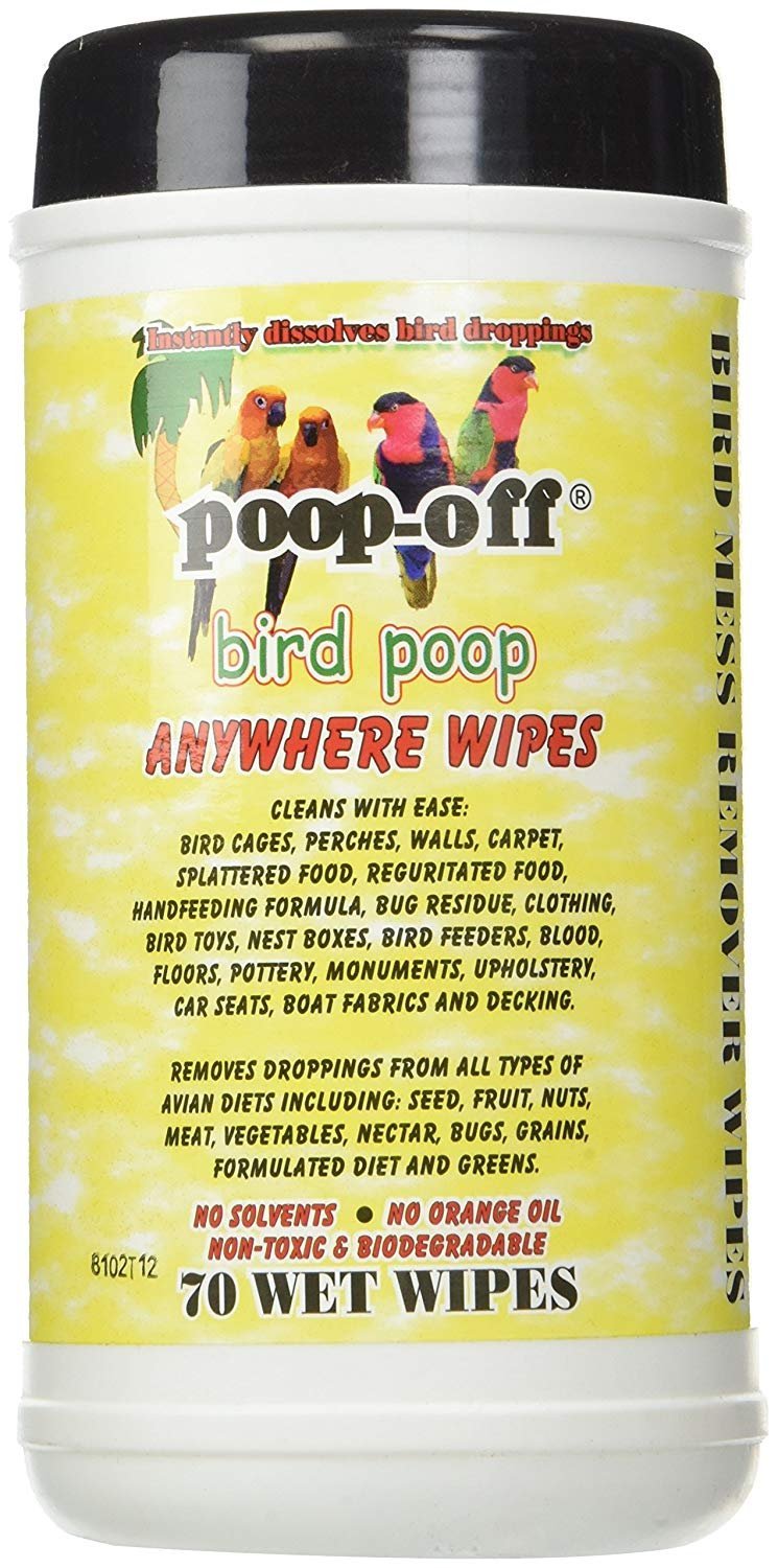 POOP-OFF, Anywhere Bird Poop Remover Wet Wipes, Set of 70