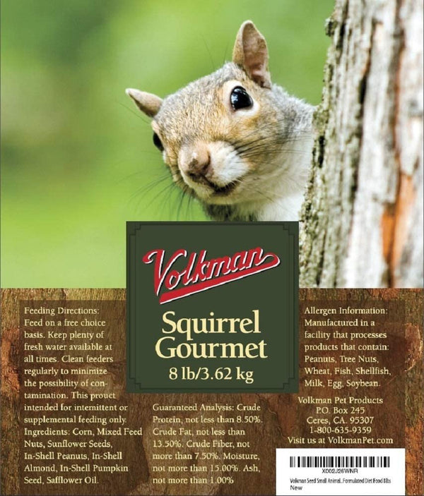Volkman Seed Small Animal Squirrel Gourmet Mix Healthy Formulated Diet Food 8lbs
