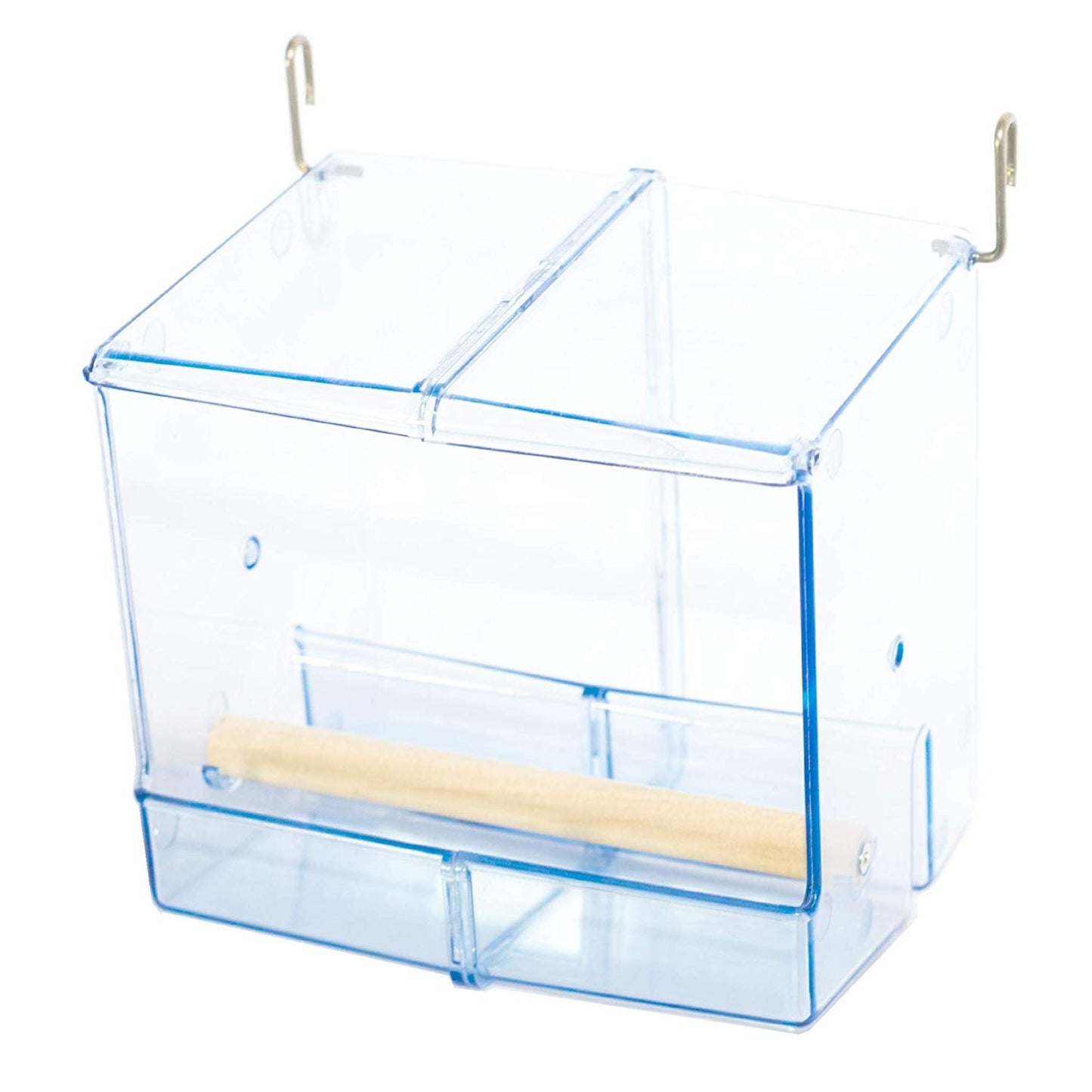 Birds LOVE Bird Feeder Seed Catcher Tray Hanging Cup Food Dish for Cage for Small Birds Lovebirds Cockatiels Canaries Sun Conures (Blue)