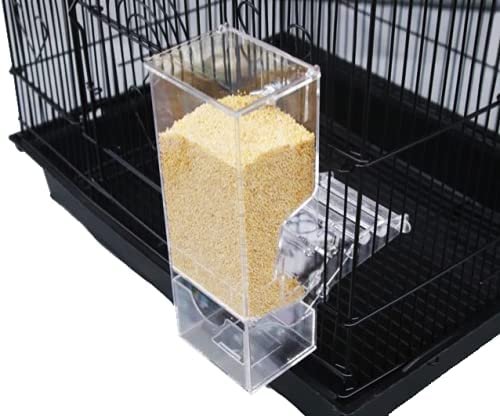 Birds LOVE Bird Feeder Seed Catcher Tray Hanging Cup Food Dish for Cage for Small Birds Lovebirds Cockatiels Canaries Sun Conures (Blue)