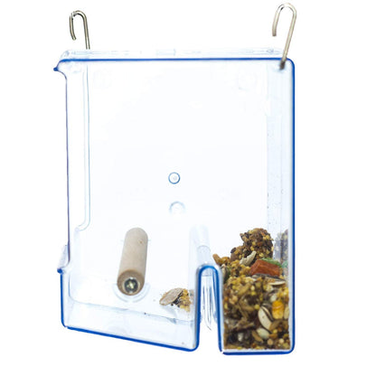 Birds LOVE Bird Feeder Seed Catcher Tray Hanging Cup Food Dish for Cage for Small Birds Lovebirds Cockatiels Canaries Sun Conures (Blue)