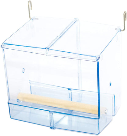 Birds LOVE Bird Feeder Seed Catcher Tray Hanging Cup Food Dish for Cage for Small Birds Lovebirds Cockatiels Canaries Sun Conures (Blue)
